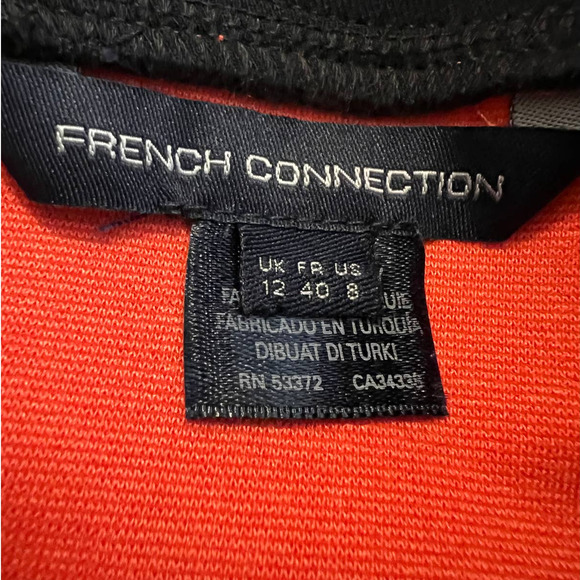 French Connection Skirt Size 8 in Gray with Orange Zippered Detail Knee Length - Picture 4 of 5